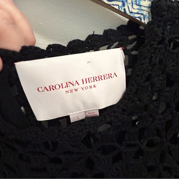 Carolina Herrera Macrame Yoke Dress large black - Picture 8 of 11